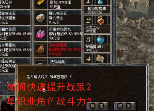 如何快速提升战狼2单职业角色战斗力? 如何快速提升战狼2单职业角色战斗力?