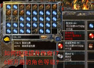 如何快速提升传奇176新开服的角色等级? 如何快速提升传奇176新开服的角色等级?